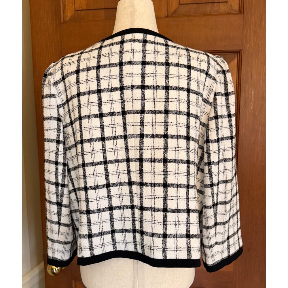 Nine West Open Front Blazer Women's Size 16 Black/White Business Casual Career - Picture 5 of 13